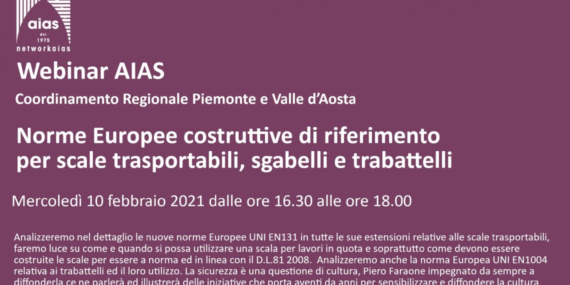 Webinar gratuito: “Le nuove norme costruttive Europee su scale sgabelli e trabattelli”