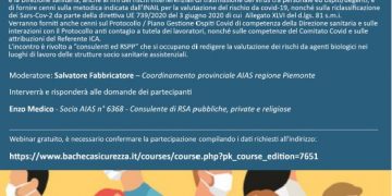 12/05/2021: Webinar gratuito: Ruolo del RSPP nel contesto delle RSA in esito alla gestione del rischio biologico da Sars-Cov-2 (Covid-19)